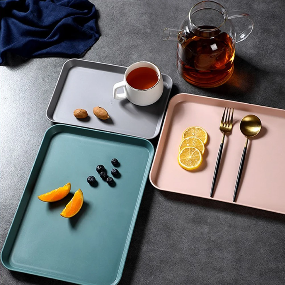 Silicone Plastic Flat Tray 358mm Square Anti-slip Twistable Stand Mobile Holder Bathroom Soap Tray Coffee Tea Cutlery Holder