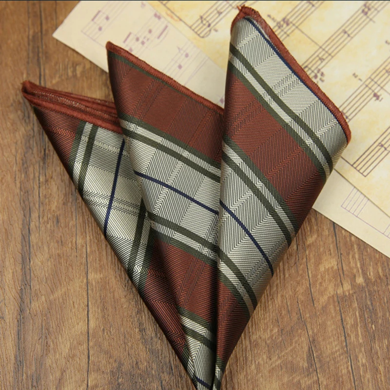Classic Striped Pocket Square, Green Dots Design