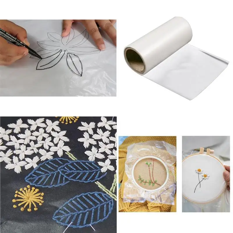 4pcs/set Water Soluble Embroidery Stabiliser Wash Away Cold Water Soluble Film Water Solute Embroidery Backing DIY Craft Making