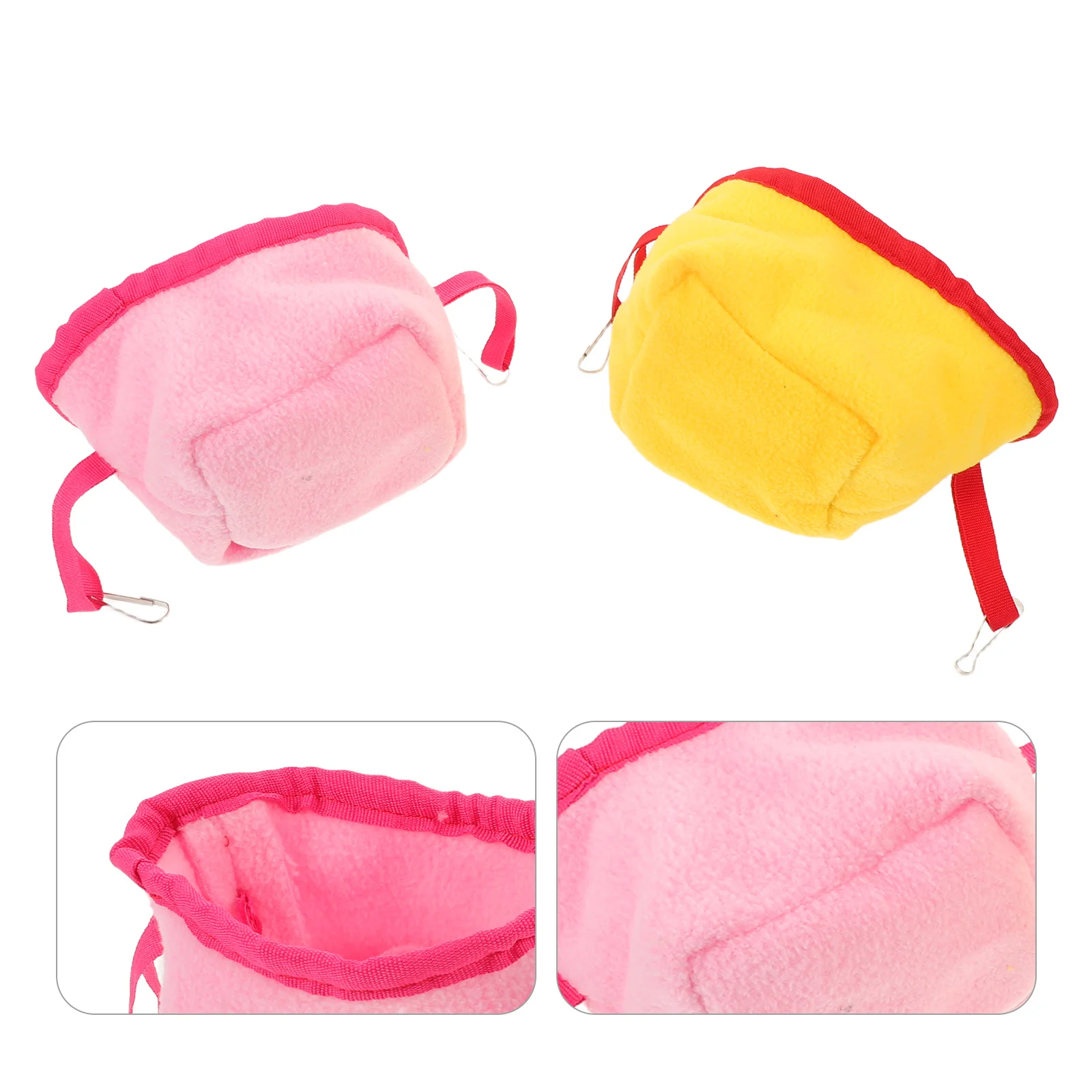 

2pcs Pet Warm Nest Bed Hanging Bird Cave Cage Soft Snuggle Hut For Parrot Budgie Cockatiel Winter Hideaway Hammock For Hamster