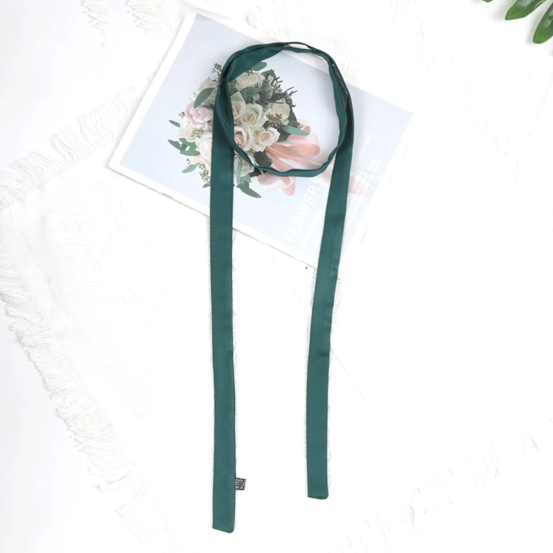 160cm x 2,5cm Langes, schmales Marken-Taschentuch für Damen – Kopftuch, Seidenschal, Wickeltuch, Satin-Halstuch, Bänder, Stirnbänder, Halstuch – Detail 15