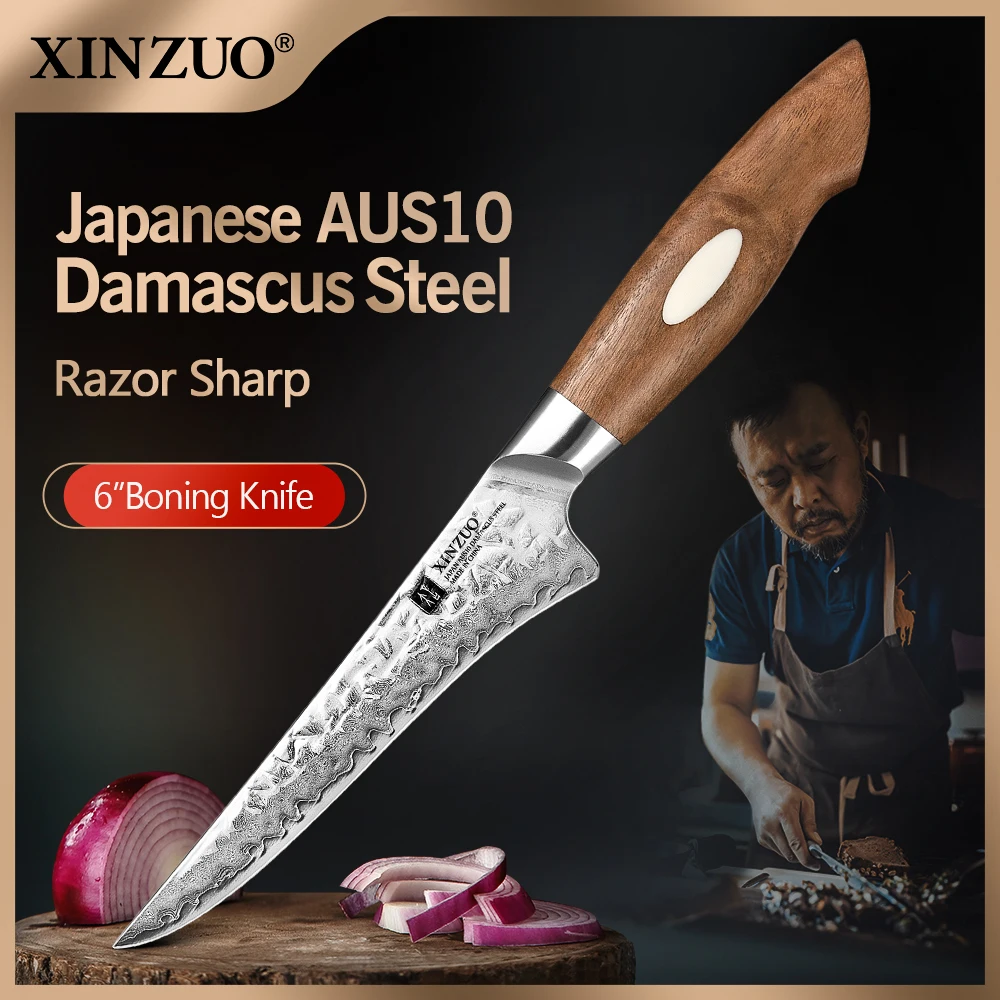 

XINZUO 6 Inches Boning Kitchen Knife Super Original 67-layer AUS10 Damascus Steel Bone Meat Fruit Vegetables Fish Chef Knife