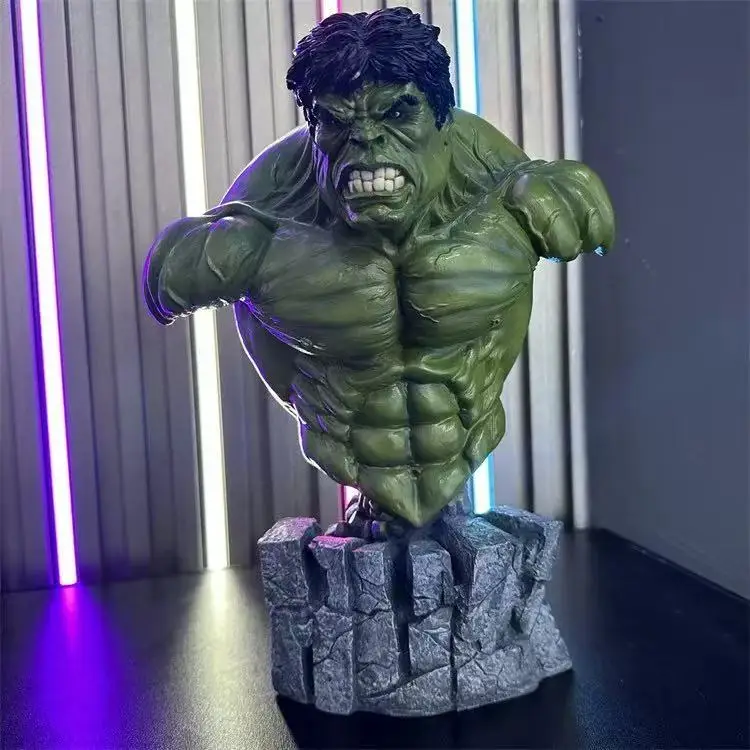 

30cm Superhero Green Giant Hulk Bust Action Figure Resin Statue Green Man Collection Model Home Desk Decoration Ornament Gift