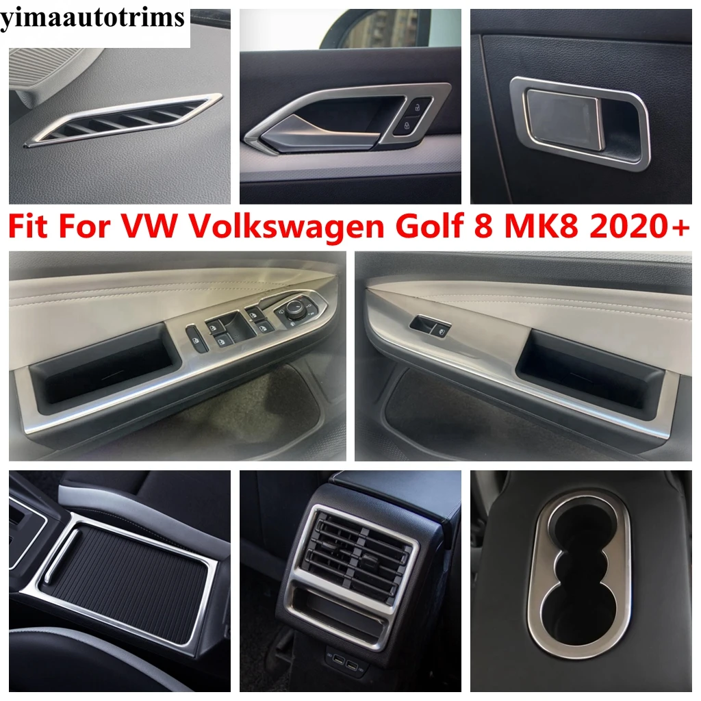 

Water Cup / Window Lift / Handle Bowl / Glove Box / Air Cover Trim Interior Accessories For VW Volkswagen Golf 8 MK8 2020 - 2024