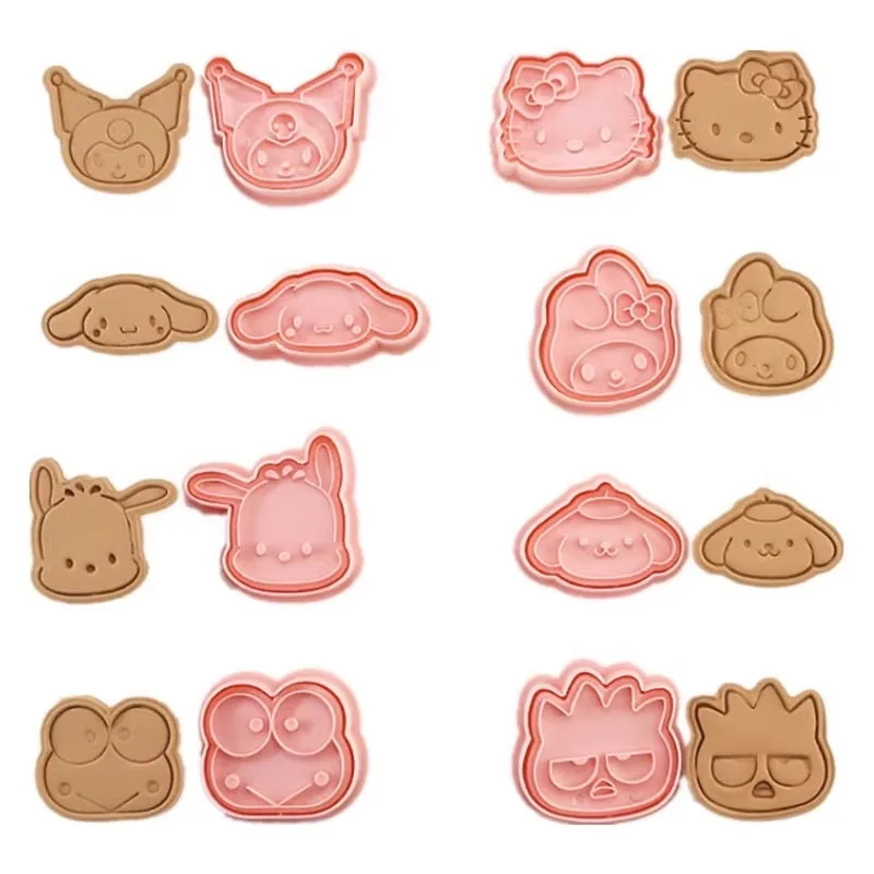 MINISO sanrio cute Cartoon cookie mold 3d stereo animation frosting cookie fondant plastic press home baking mold diy mold