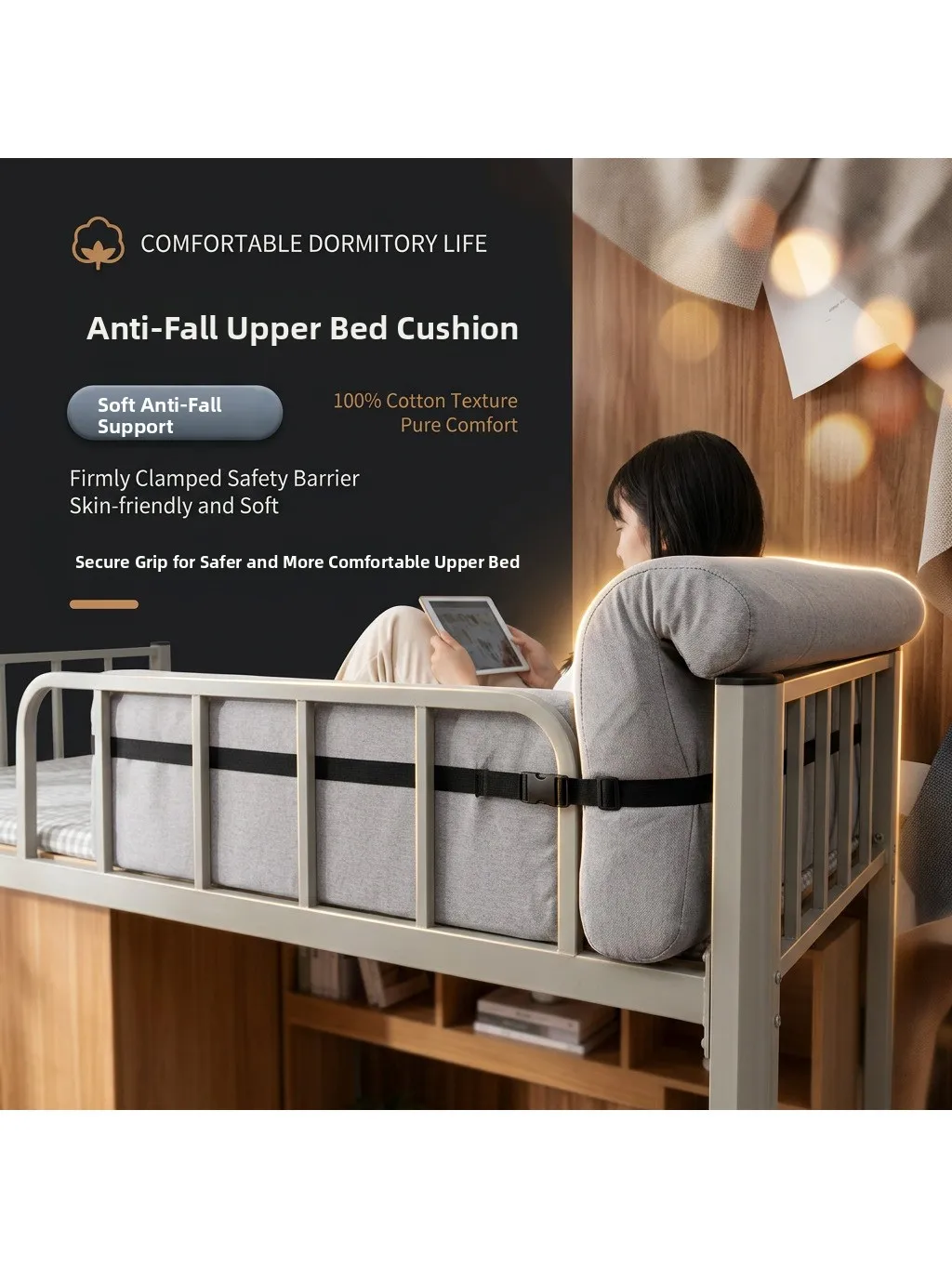Dormitory Bed Head Pillow Student Bed Side Anti-Collision Good Thing Upper Bed against the Wall Enclosed Back Pillow Soft Pac...