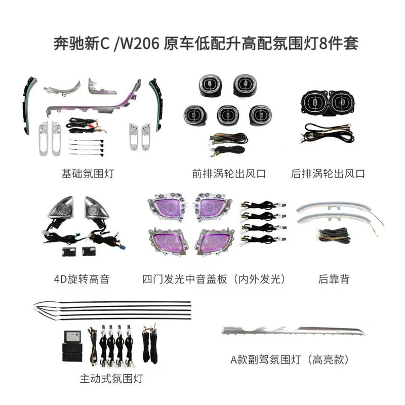 4D Rotating Audio Speaker with Rotary Tweeter for Mercedes Benz C Class W206 for C200 C300 New Condition Car Light Accessory