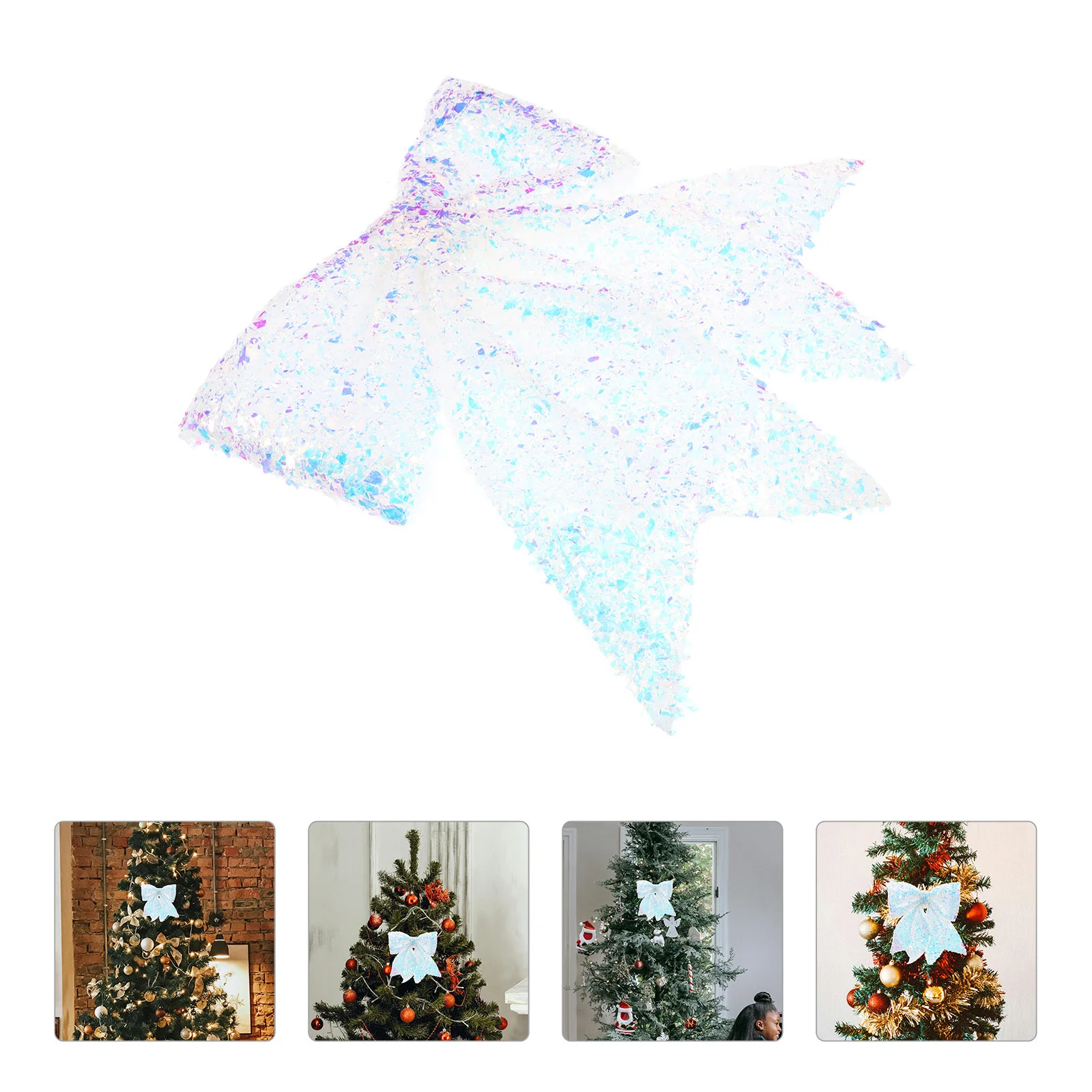 

Bow Decoration for Wreath Glitter Dot Bows Ornaments Winter Decorative Tree Holiday Party Large Red Hanging