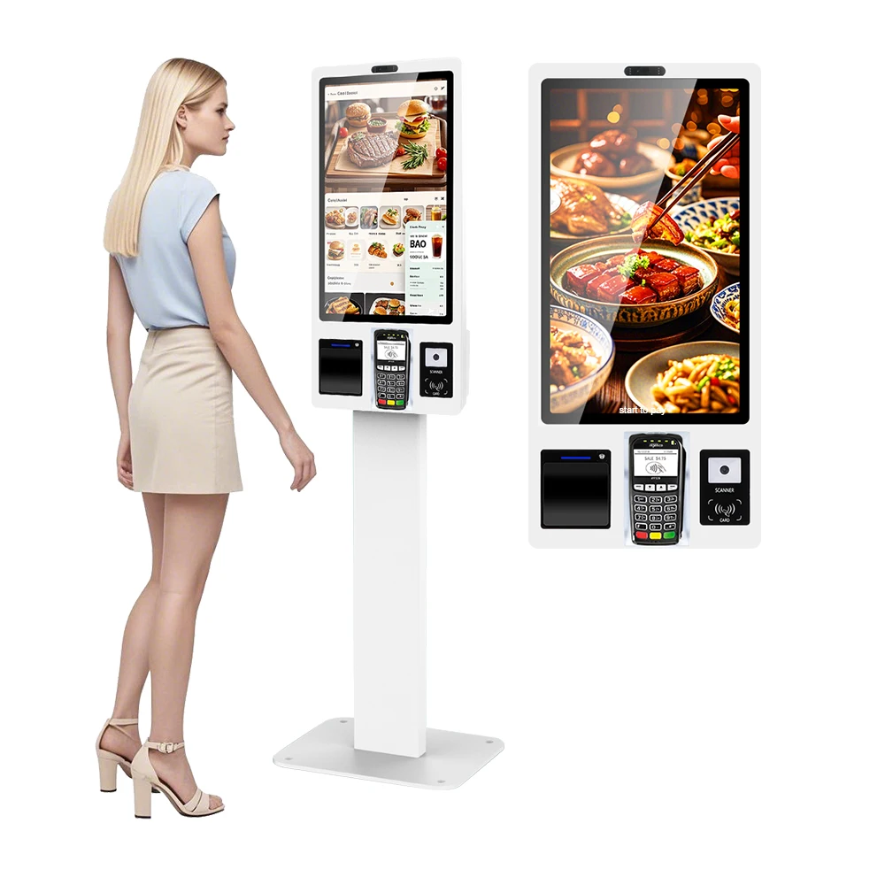 

Hot Sale Restaurant 24" 32" Self Ordering Kiosk Touch Screen Self Service Terminal Kiosk POS System Self Payment Kiosk Fast Food
