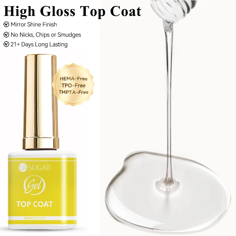 UR SUGAR 15ml Gel base coat alto lucido Tpo Hema Gel funzionale gratuito per unghie Soak Off Gel UV Smalto manicure semipermanente