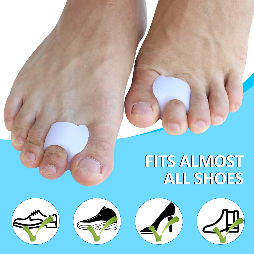 Pexmen 2Pcs/Pair Gel Toe Separator for Overlapping Toes Bunions Pads Big Toe Alignment Corrector Spacer Foot Care Protector