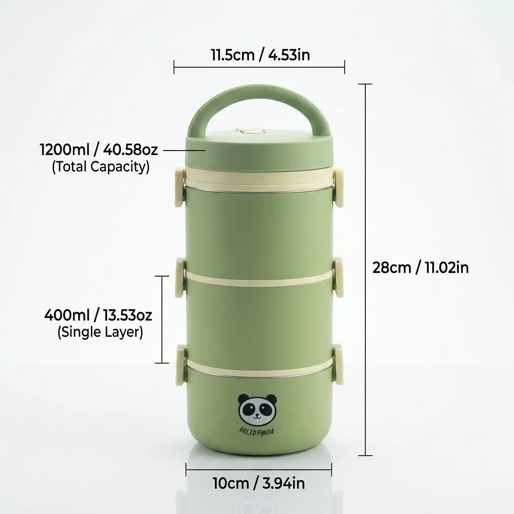 Kawaii 304 roestvrijstalen lunchbox, lekvrij, thermisch, geschikt voor de magnetron, met handvat, voor kinderen, school en volwassenen.
