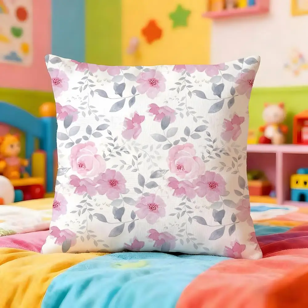 Cute Texture Cushion Cover Premium Soft Pillowcase Skin-Friendly Breathable Multi-Purpose for Home Office Travel