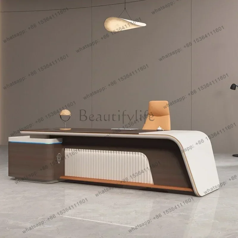 LJY Computer Desks With Storage Desk Table Organizer Home Modern Luxury Executive Desk L Shape Office Desks With Drawers On Sale