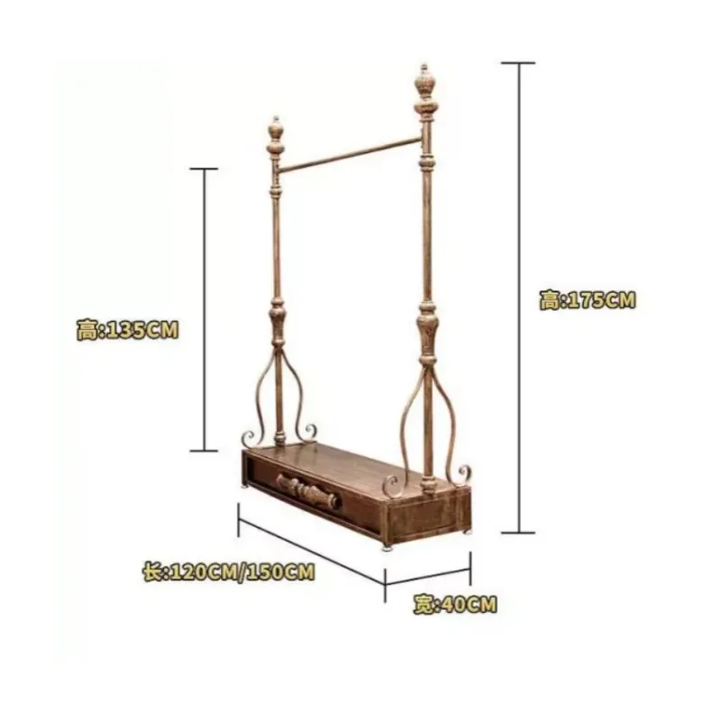 

Women's Clothing StoreEuropean Retro Clothing Rack, Floor Standing Clothing Store, Hanger Display Rack, Hanging Hanger, Women's