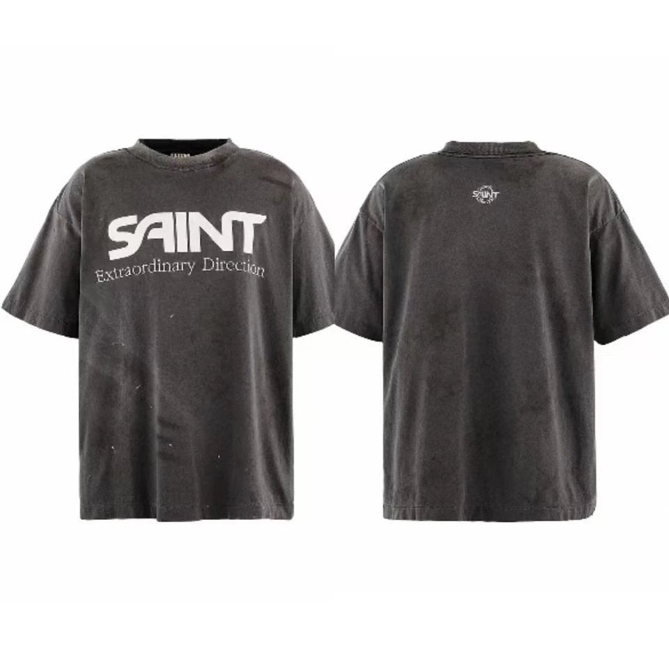 Washed Saint FW26 3D font printed badge logo T Shirt Men Women Tee Tops T-Shirt