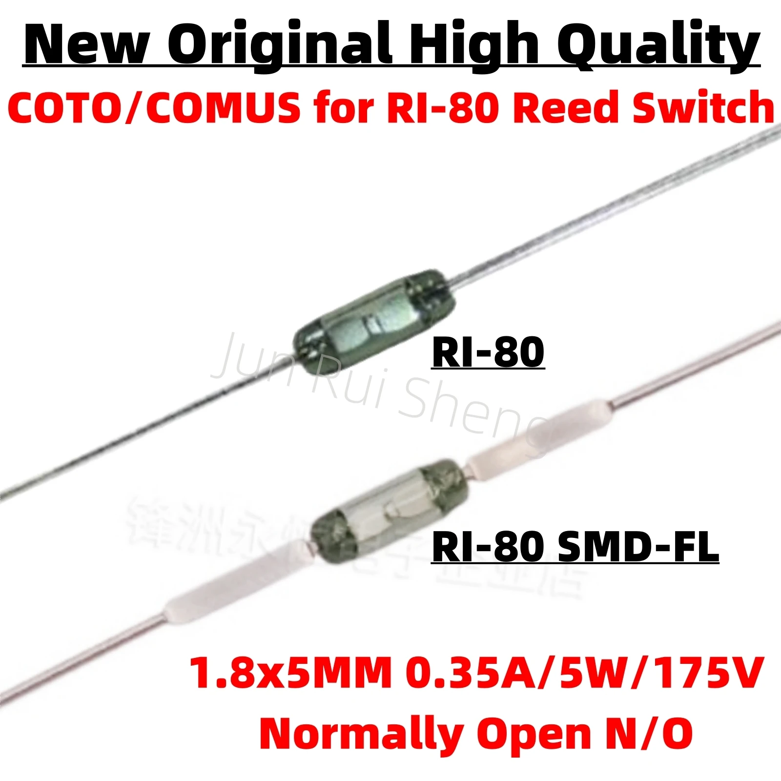 5/10/50/100PCS Original COMUS RI-80 Reed Switch 1.8*5MM Normally Open N/O 0.35A 5W 175V Magnetic contact Switch Induction Sensor