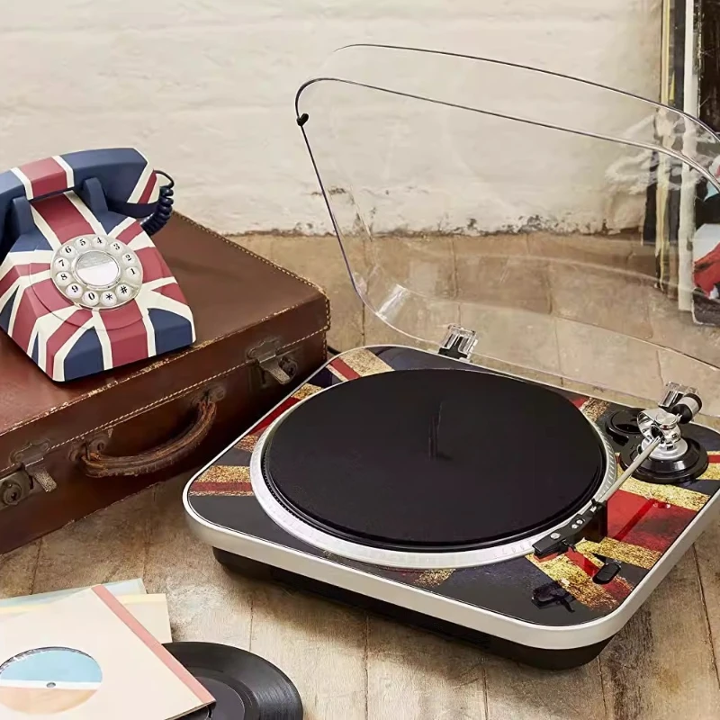 Flag version retro phone, corded phone landline European style
