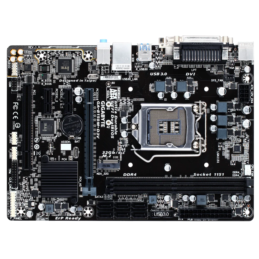NEW Gigabyte B150M D3V Desktop GA-B150M-D3V DDR4 Motherboard B150M B150 Socket LGA 1151 USB3.0  Motherboard view 5