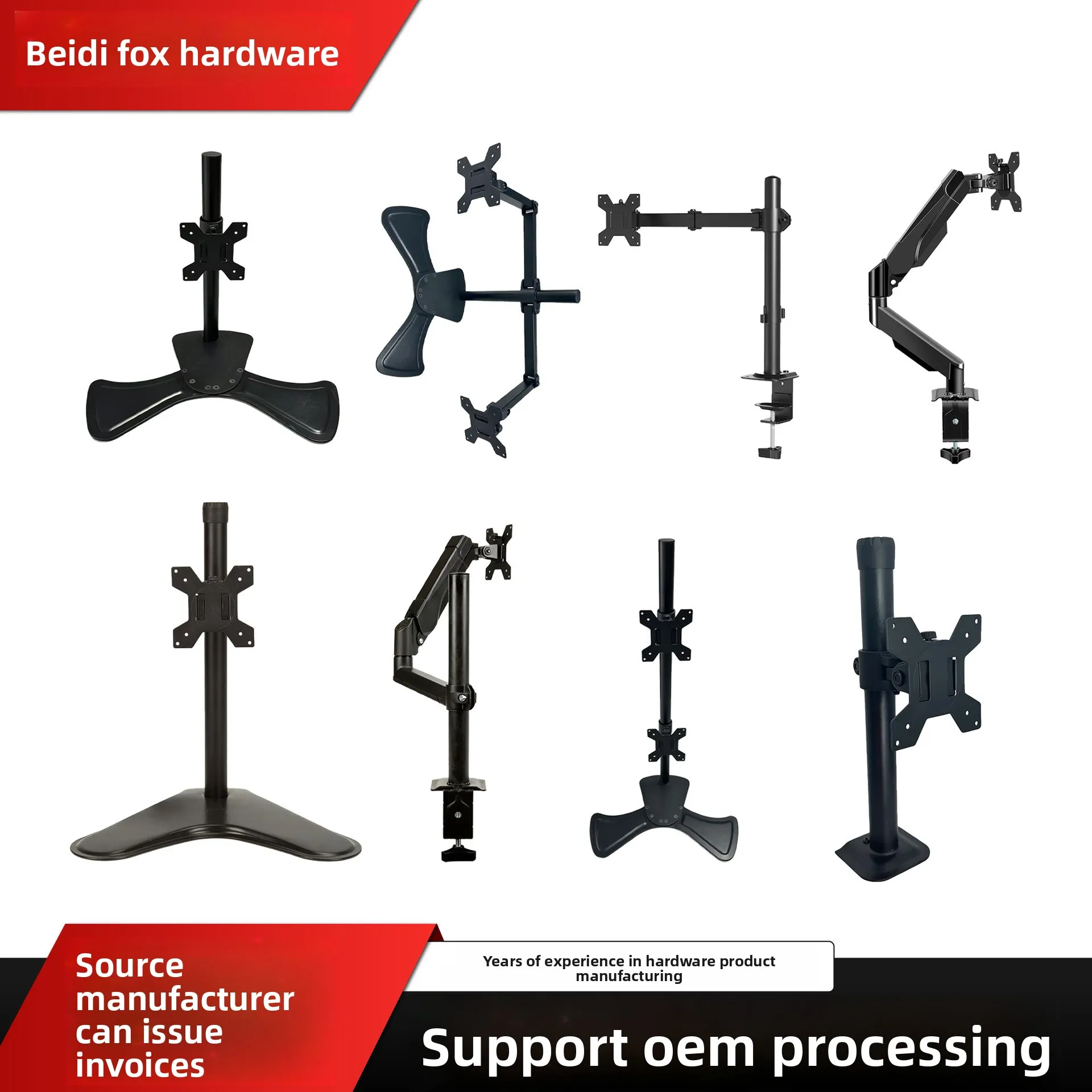 Universal Monitor Desk Stand Single Or Dual Screens To Inch Height Adjustable Arm Clamp Grommet Base Degree Rotating Column