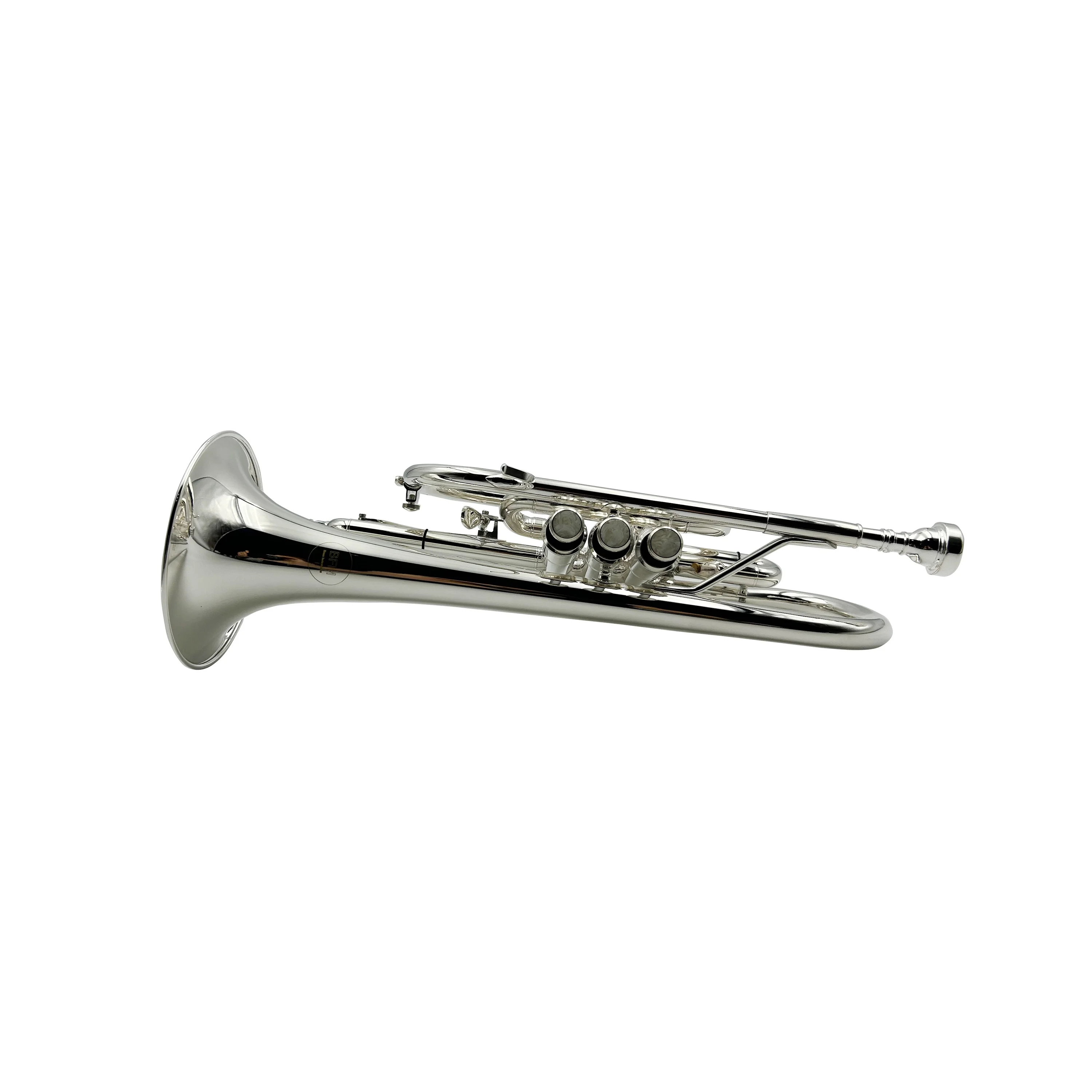 High Quality Bb Key Cornet Trumpet Brass Body Silver Plated Trigger And Keys Wind Instrument For And Practice JYCT408S
