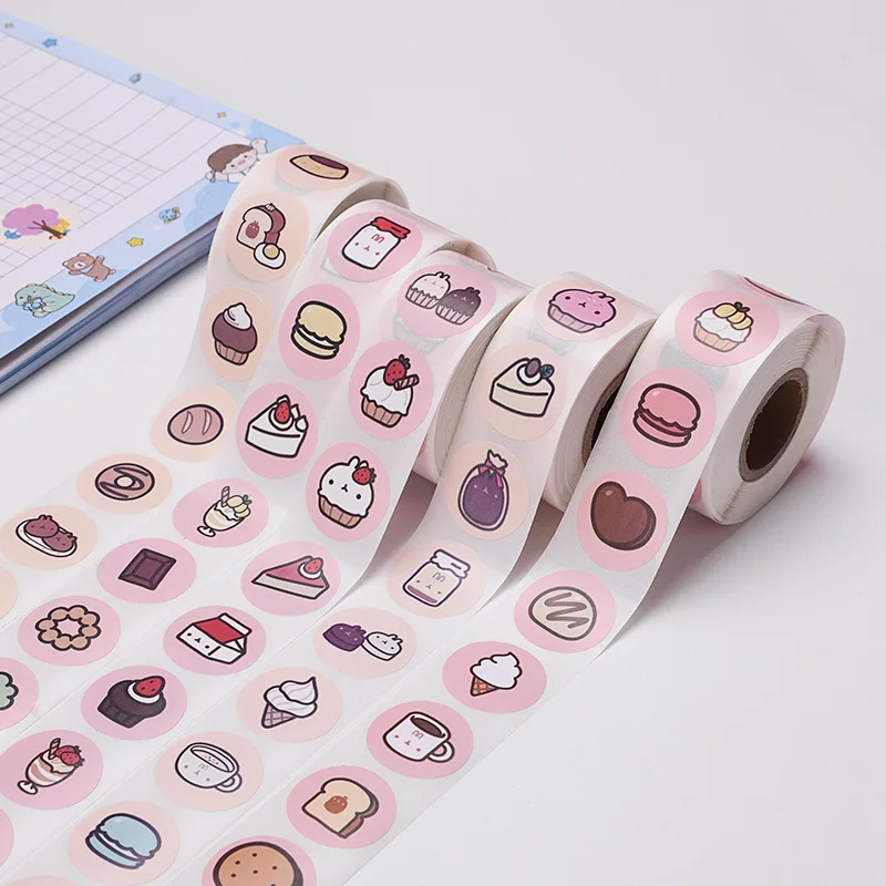 500 Stuks Schattige Taartstickers Verjaardagstaart Cadeau Decoratie Tag Verzegelen Label Stickers Kinderen Speelgoed Cadeau Pakket Scrapbooking Stickers