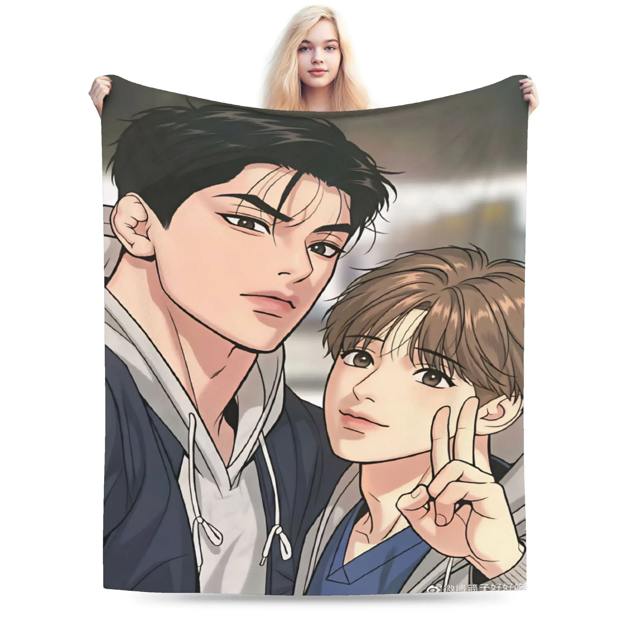 Bl Manhwa Jinx Joo Jaekyung   Flannel Blankets Winter  WarmBlanket for Kids Adult Home Decor Funny Bedspread Sofa Bed Cover