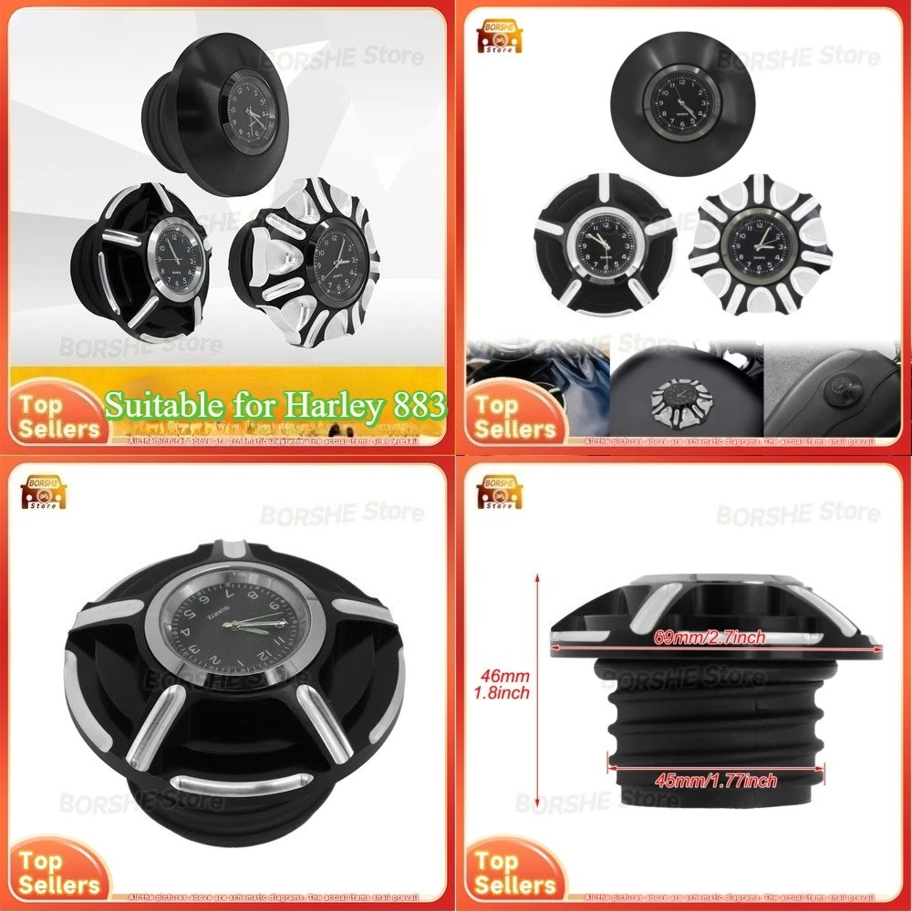 

2026 Suitable for Harley 883 Dyna Softail motorcycle accessory aluminum fuel tank cap with gauge decorative cover