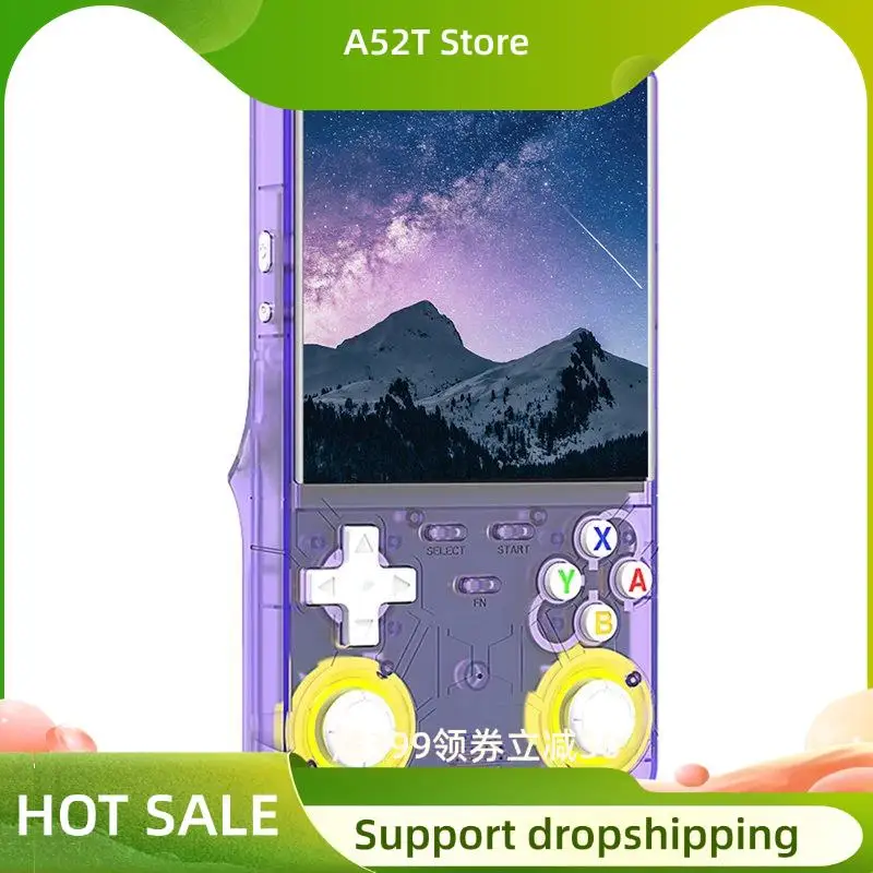 A52T Retro Handheld Game Console R36 Ultra 4.0-Inch Screen Open-Source Linux System 128GB Storage Portable Video Player