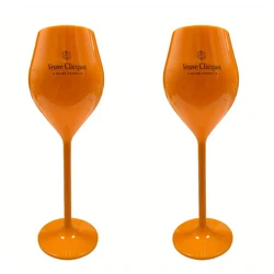 2pcs/set 130ML(4.3oz) orange pink thickening Vintage plastic champagne wine glasses flutes cups goblets