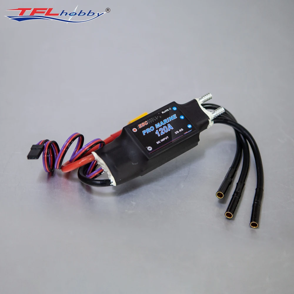 TFL Pro MARINE 120A ESC Speed Controller 2-6S DC Input with water cooling for RC Electric Model boat