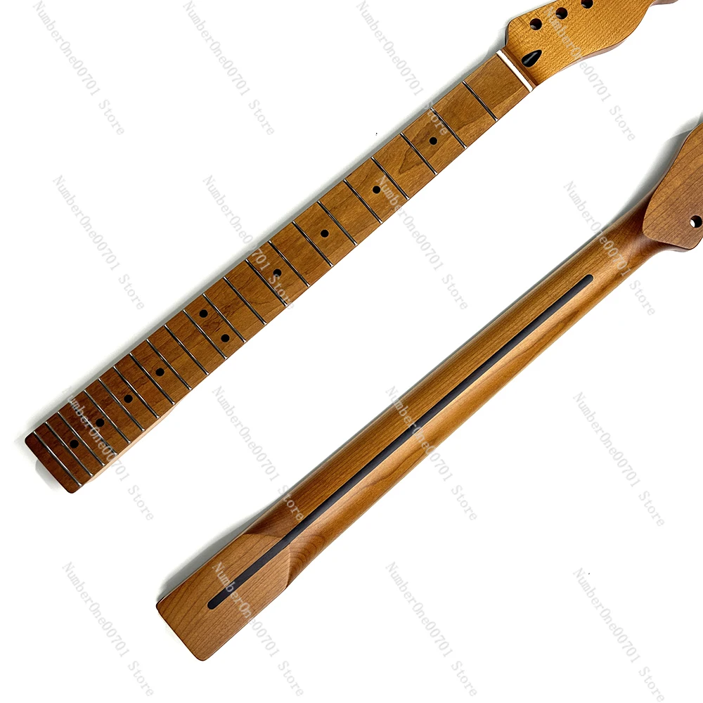 Neck 22 Frets Satin Roasted Maple With Rosewood Stripe Telecaster Style Guitar Neck Replacement stainless steel