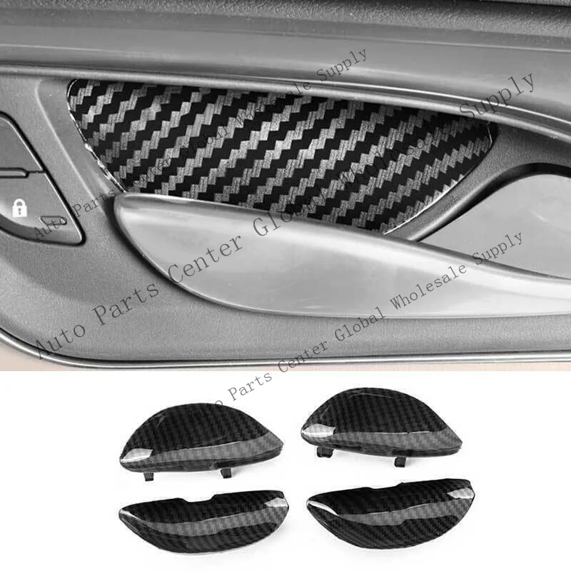 L+ For Cadillac ATS 2013-2019 ABS Carbon Fiber Inner Door Bowl Sticker Trim 4PCS