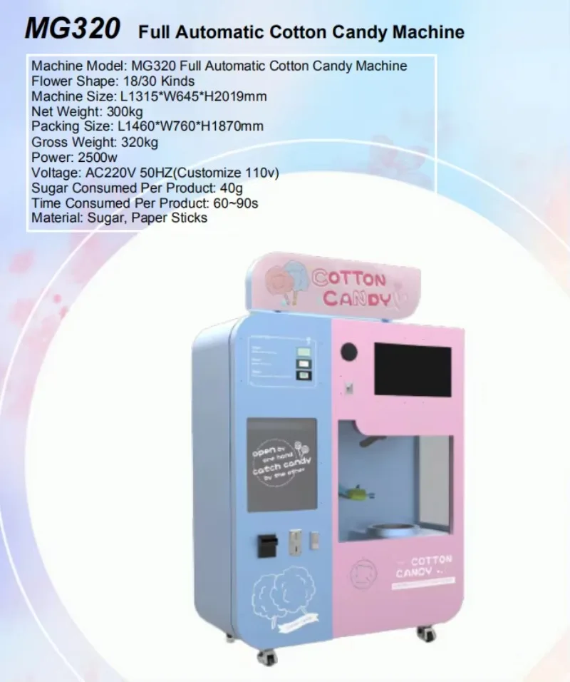 Automatisk Slik Floss Slik Automat Kommerciel Marshmallow Maskine