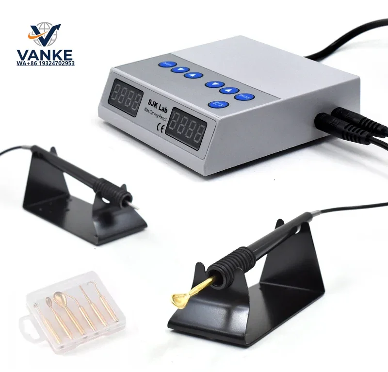Cera eléctrica ultrafina con pantalla Digital de laboratorio, máquina de cuchillo para tallar calor + bolígrafo doble + 6 puntas de cera, herramientas de tistry D en