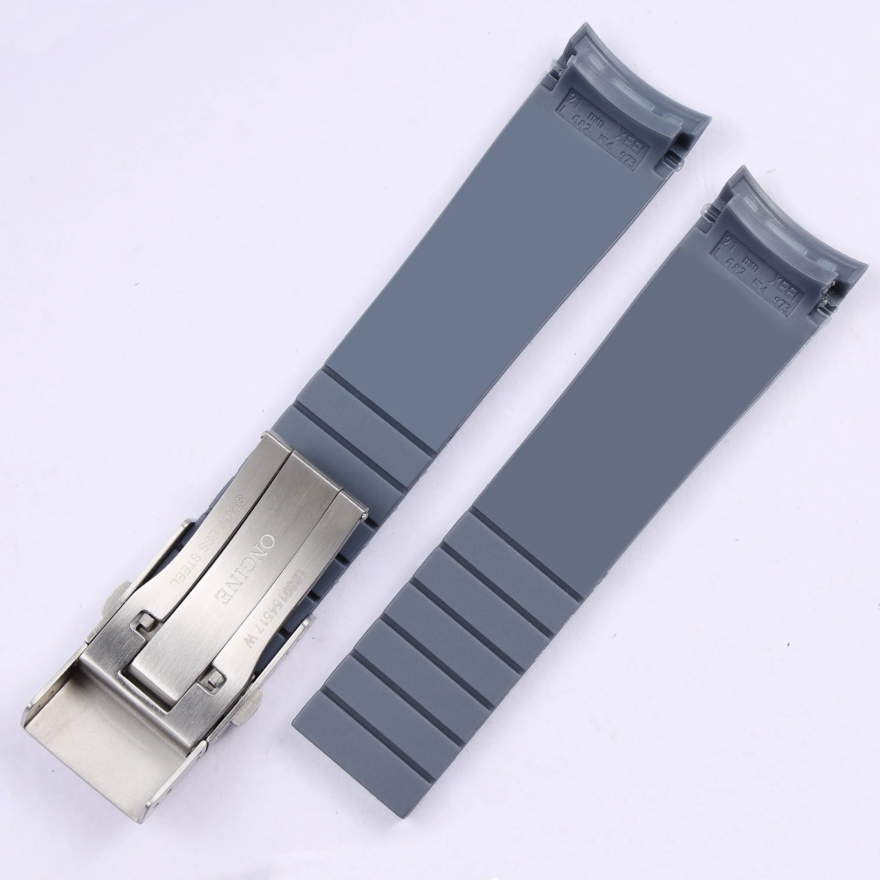 21 20mm Rubber Silicone Watchband Waterproof Belt For Longines Conquest HydroConquest L3 Watch Strap Folding Buckle Replacement