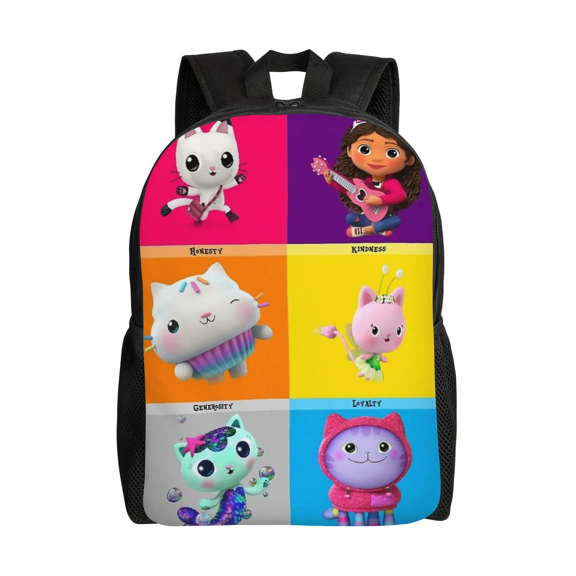 

Gabby's Dollhouse Backpack for Men Fashion High School Hiking Travel Daypack Kitty Dollhouse Laptop Computer Canvas Bags Durable