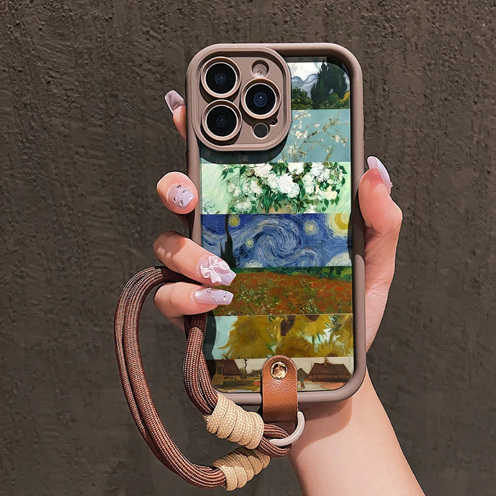 Van Gogh Collage Handyhülle für Samsung Galaxy S26 S21 S25 S24 S23 S22 Ultra Plus FE Hülle A16 A36 A54 A55 A56 mit Lanyard Funda – Detail 3