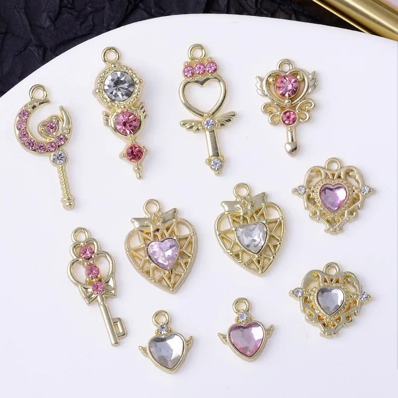 

20 шт./лот DIY Mix ювелирные аксессуары сплав любовь ключ форма кулон для подвески телефон браслет