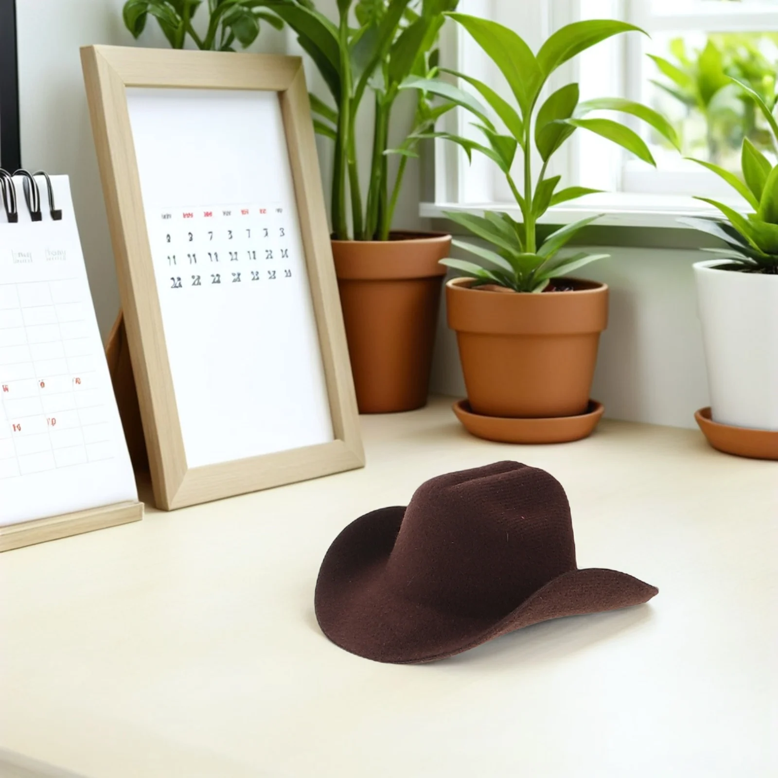 8 szt. Mini Kapelusze Kowbojskie Eva Małe Kapelusze do Przebierania Urocze Kapelusze Kowbojskie Dekoracje na Przyjęcia Westernowe Toppery na Babeczki Akcesoria do Domku dla Lalek