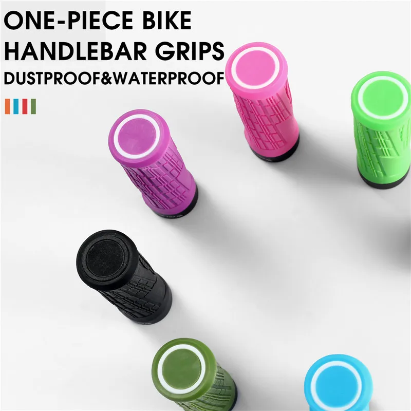 WEST BIKING Bicycle Handlebar Cover Soft Rubber MTB Road Bike Grips Shockproof Anti-Slip Colorful Grips Cycling Handlebar Grips