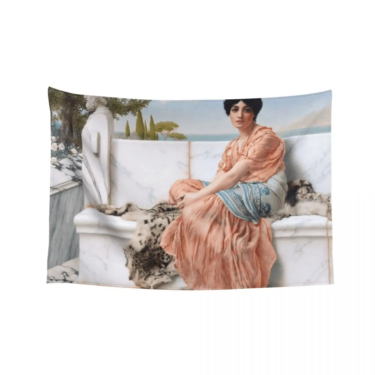 

A Girl in Lesbos - In the Days of Sappho Tapestry Decoration Home Wall Art Room Decor Aesthetic Wallpapers Home Decor Tapestry