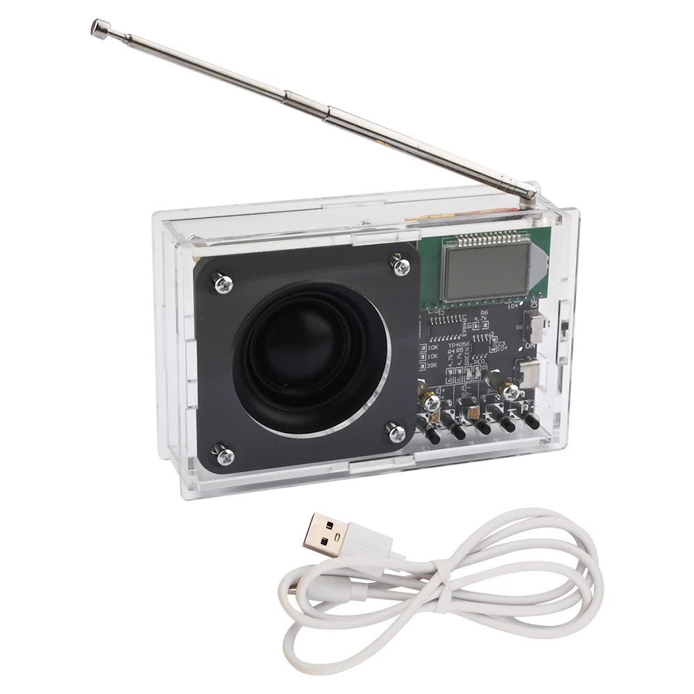 مجموعة إلكترونية تصنعها بنفسك وحدة استقبال راديو FM 76-108MHz ديي المتكلم عدة تردد تعديل LCDDisplay لحام الممارسة