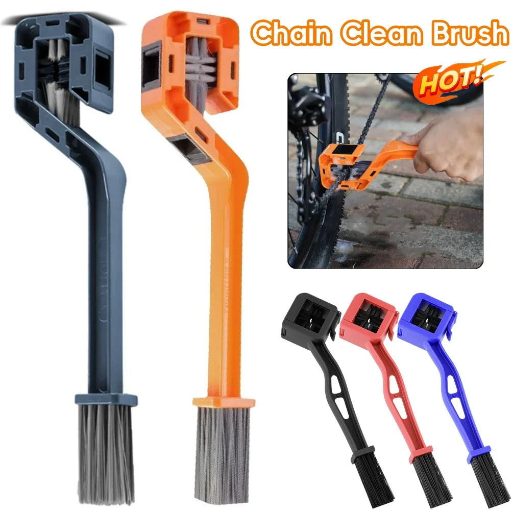 

Профессиональная щетка для чистки велосипедных цепей с двойной головкой, из пластика и стали, для чистки мотоциклетных цепей