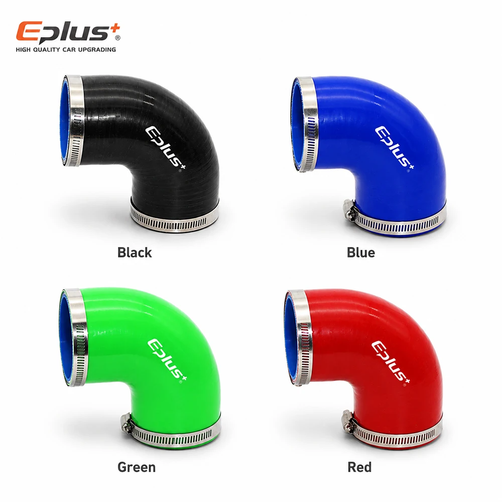 EPLUS 90 Degrees Silicone Hose Connector Reducer Pipe Adapter Blue Black Green High Temperature Resistance Universal Silica Gel