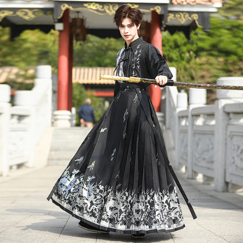 

Chinese Ancient Swordsman Clothing Male Kimono Tang Suit Student Hanfu Uniform Han Dynasty Ancient Hanfu Dress Costume Cosplay