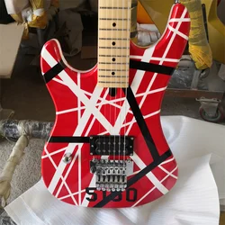 Electric Guitar with Color Strip Paint, Left Hand, 6 String,  Available in Stock, Free Delivery, Can Be Cu