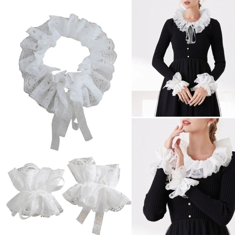 Mooie Ruffle Maid Morsmouw Gothicisme Lolitas Polsmanchetten Zonnebrandcrème voor kostuumevenement