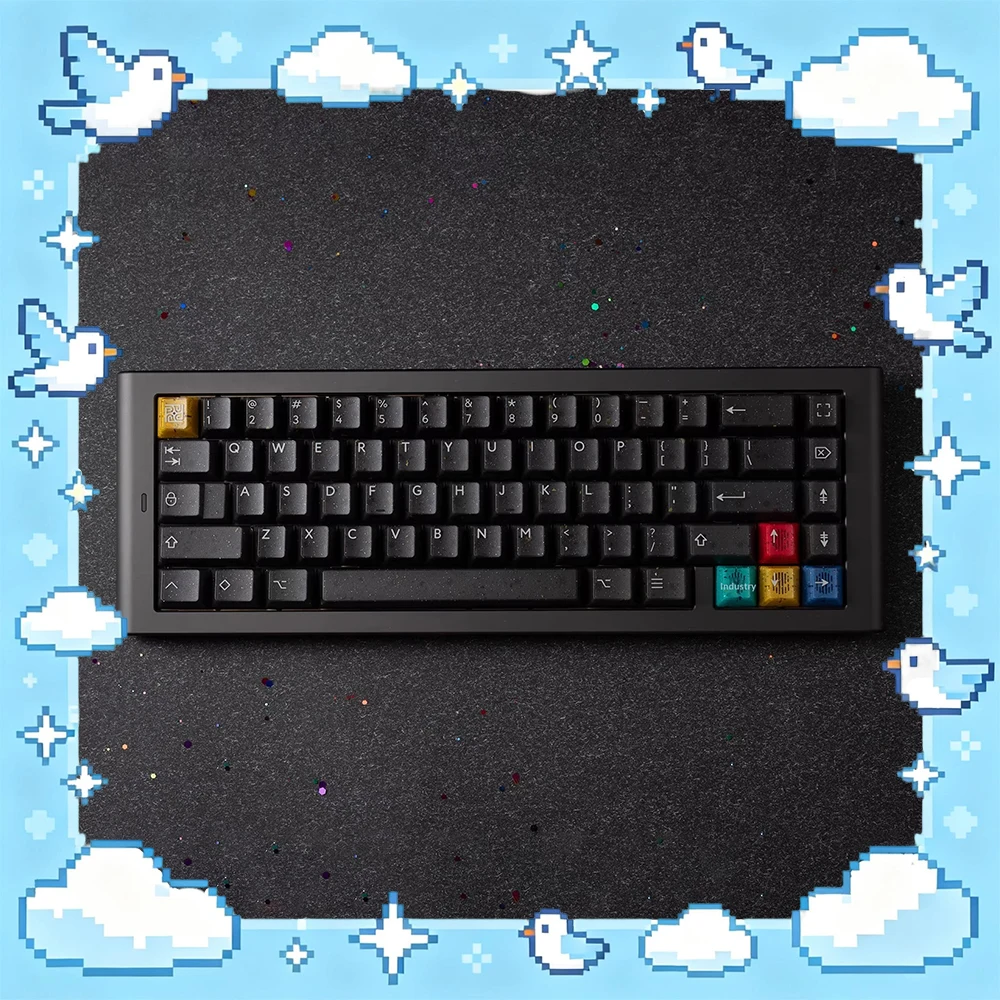 

PBTfans PT51-1 PC Keycaps Two Color Process Of Abs Material Keyboard Keycaps Semi Transparent Neon Glitter PC Accessories Gifts