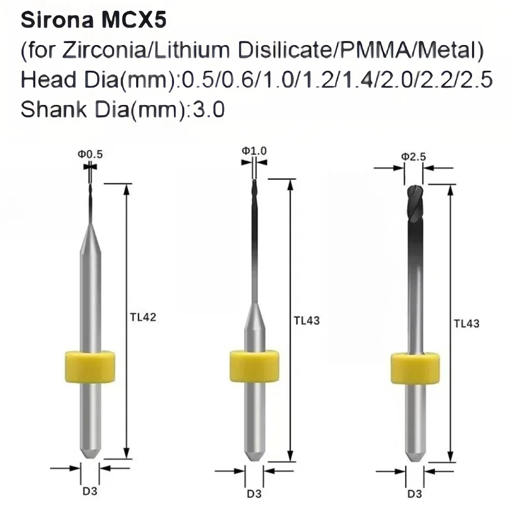 Стоматологические фрезерные боры CAD/CAM для циркониевого моста Sirona MC X5, ПММА, композитная смола, стоматологическое лабораторное оборудование